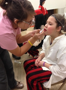 Molly in makup with Emilly