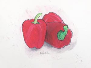 Kayla Byrne: Mt. Prospect, IL.  Peppers, craypas, 5 x 7 