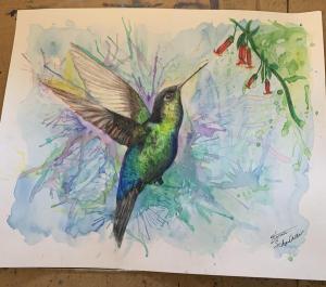 Tina S: watercolor  colored pencil on bristal paper